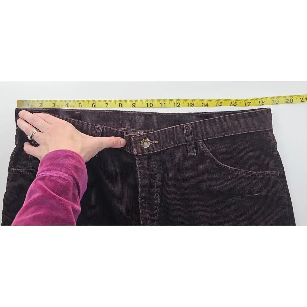 Wrangler RARE 80s made in USA chocolate brown corduroy jeans 8543pbn 38 x 30